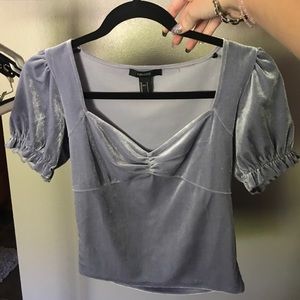 Lavender velvet crop top